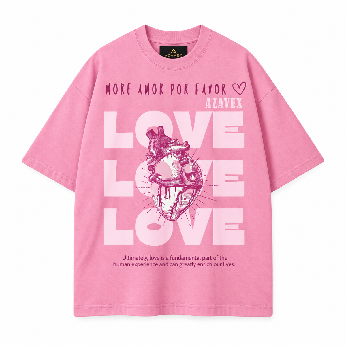 Love Is Everything Heart Tee — pink — front view