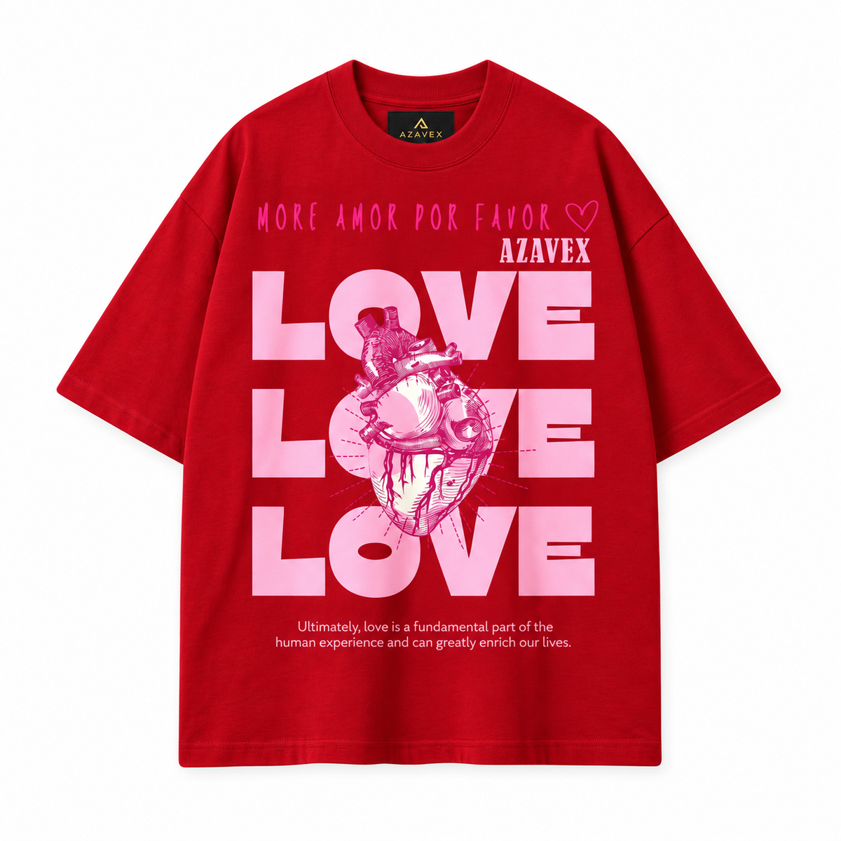 Love Is Everything Heart Tee — red — front view