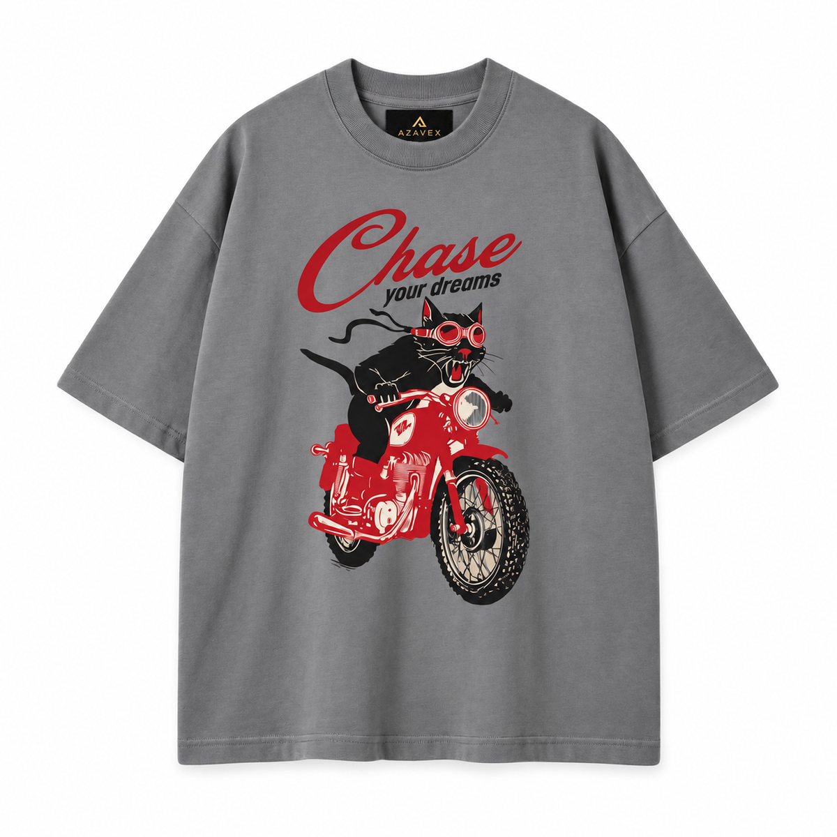 Chase Your Dreams Rider Tee — gray — front view