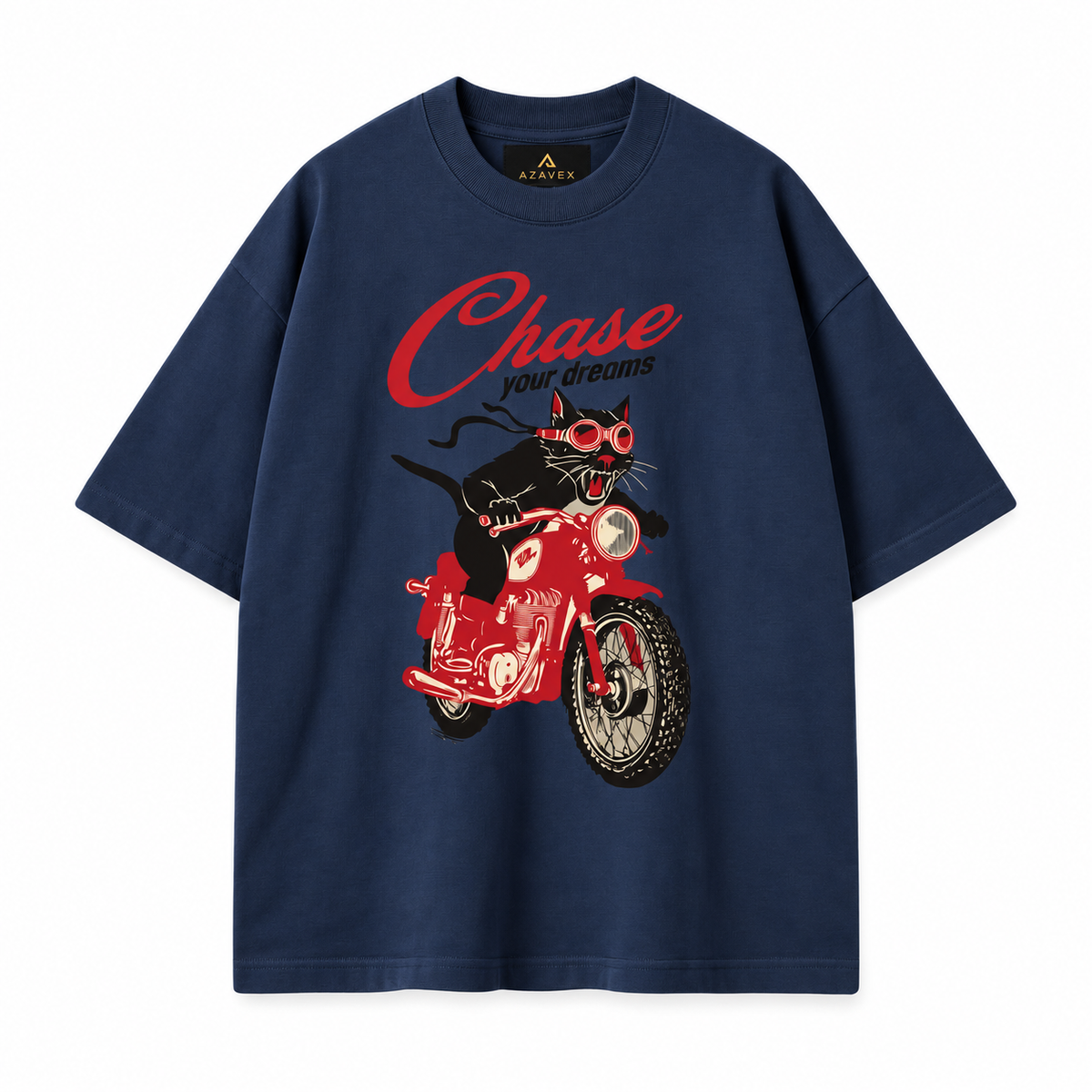 Chase Your Dreams Rider Tee — navy — front view