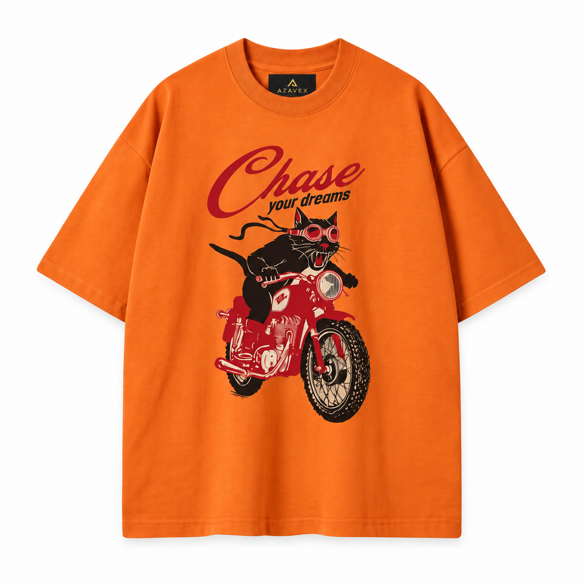 Chase Your Dreams Rider Tee — orange — front view