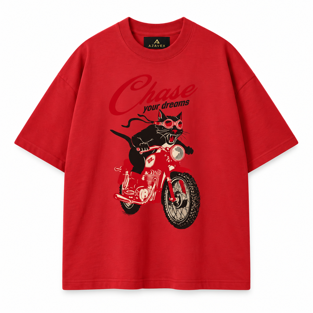 Chase Your Dreams Rider Tee — red — front view