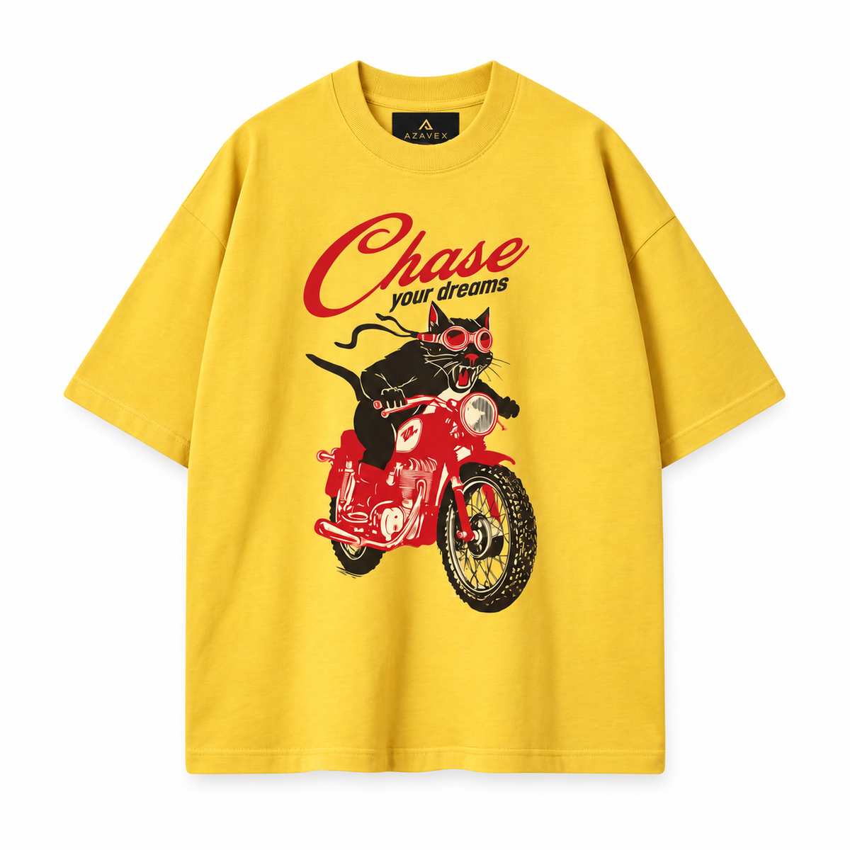 Chase Your Dreams Rider Tee — yellow — front view