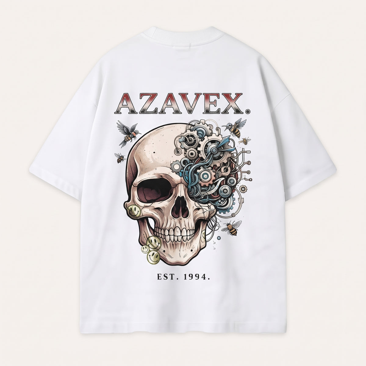 Rose Skull Manga Collage Tee — back view
