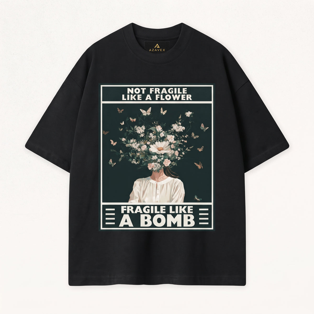 Not Fragile Floral Statement Tee — front view