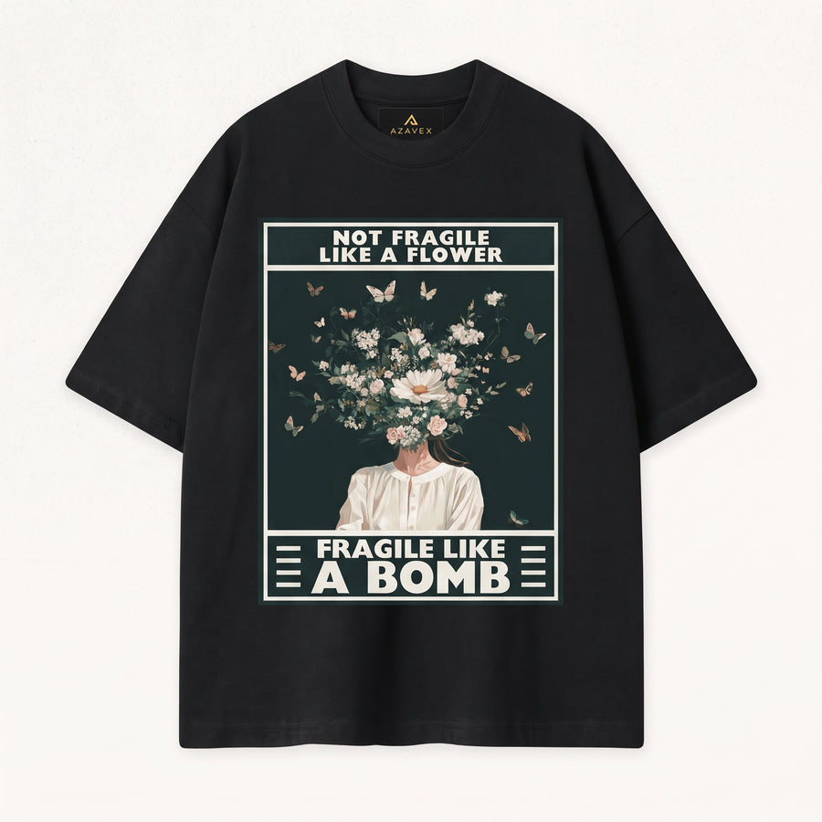 Not Fragile Floral Statement Tee — front view