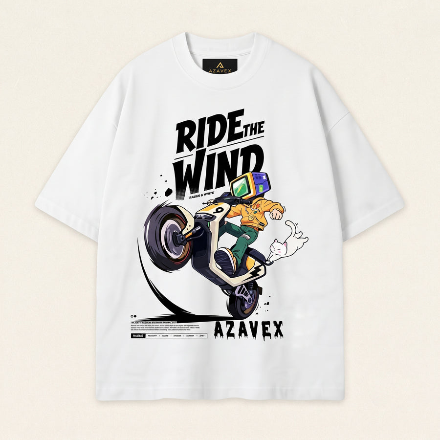 Ride the Wind Adventure Tee — white — front view