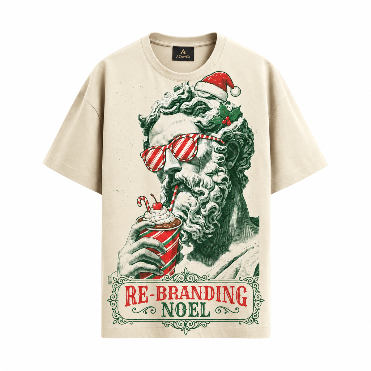 Rebranding Noel Santa Tee — beige — front view