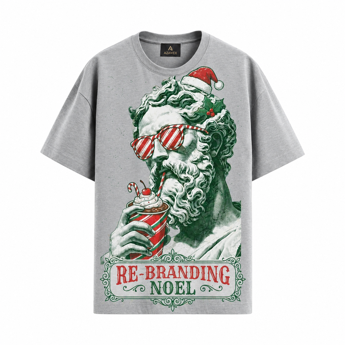 Rebranding Noel Santa Tee — gray — front view