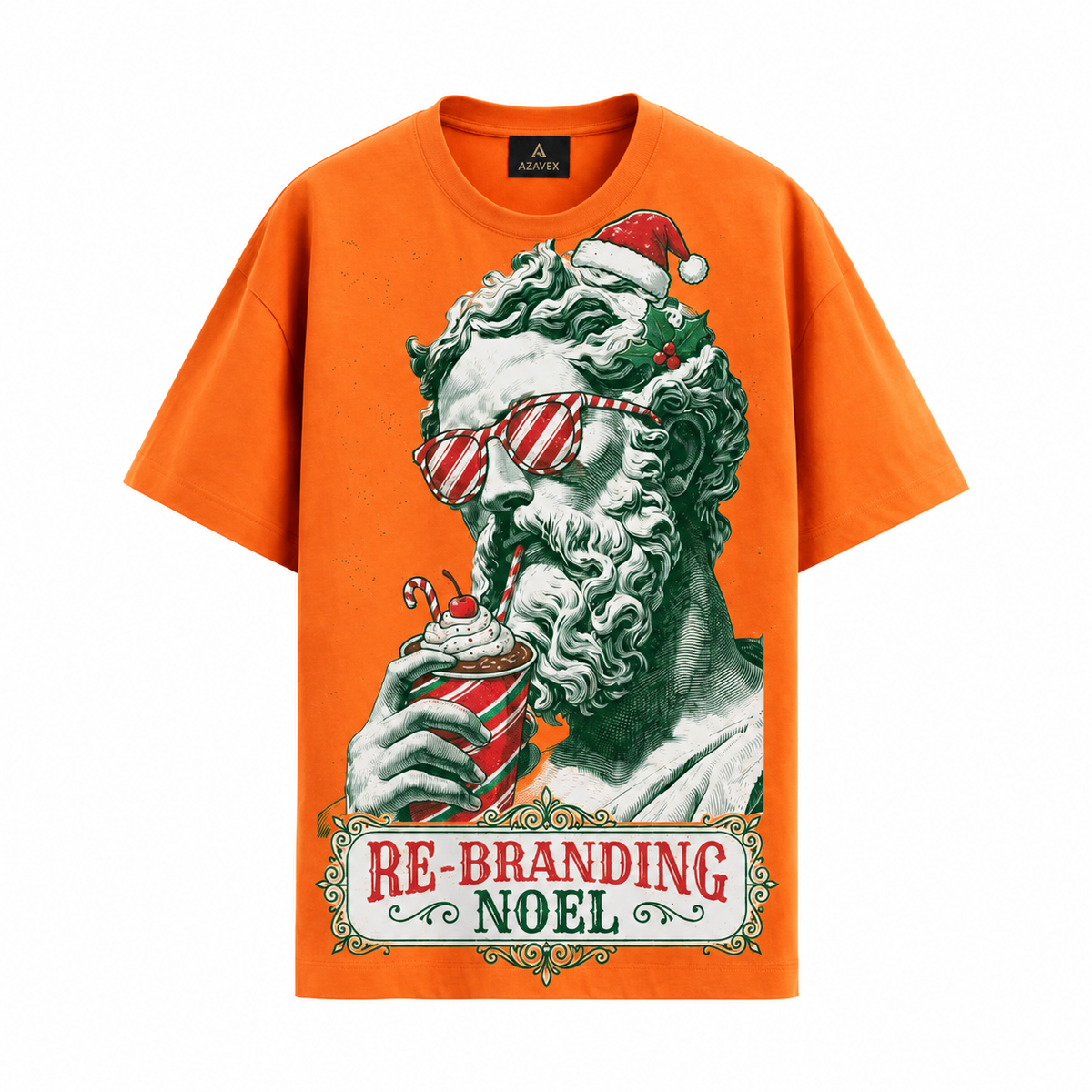 Rebranding Noel Santa Tee — orange — front view