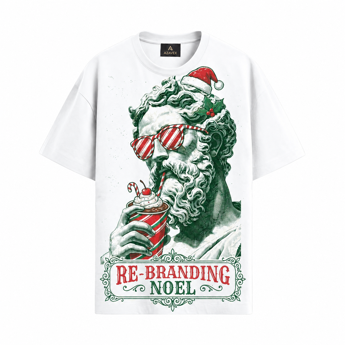 Rebranding Noel Santa Tee — white — front view