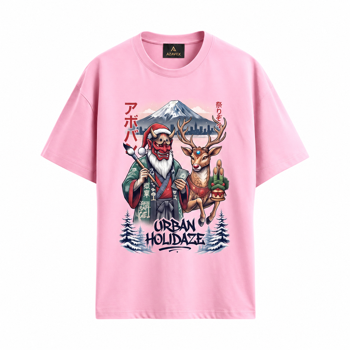 Fuji Holiday Adventure Tee — pink — front view