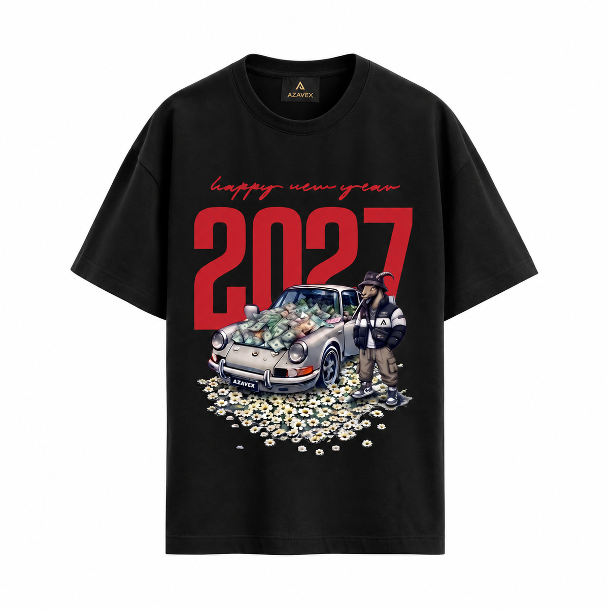 New Year 2027 Cruise Tee — black — front view