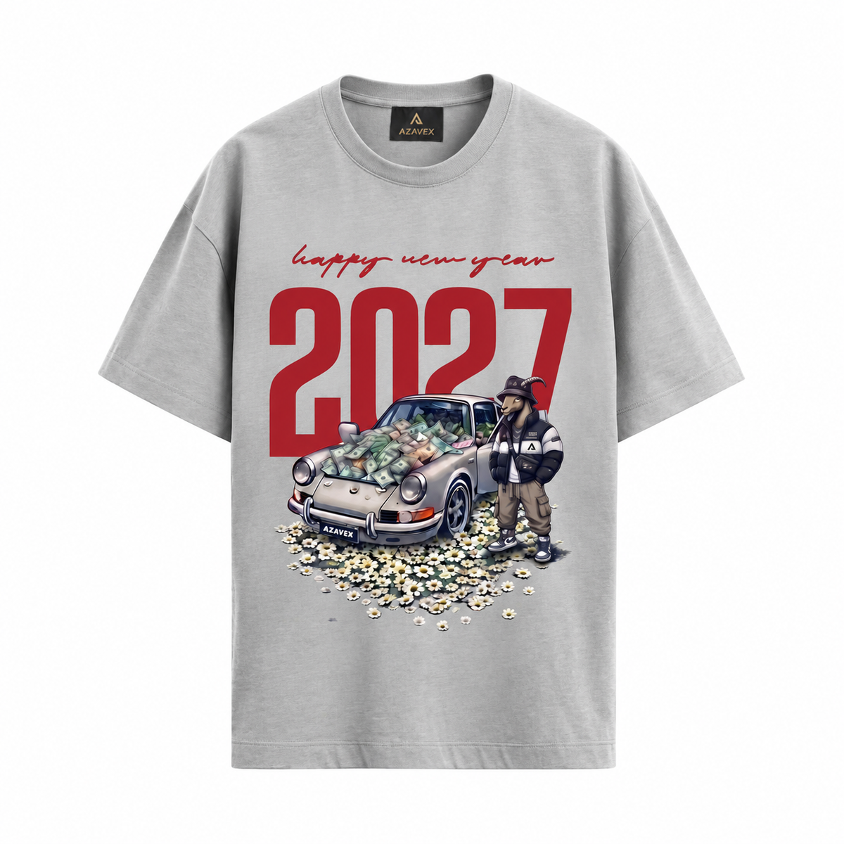 New Year 2027 Cruise Tee — gray — front view