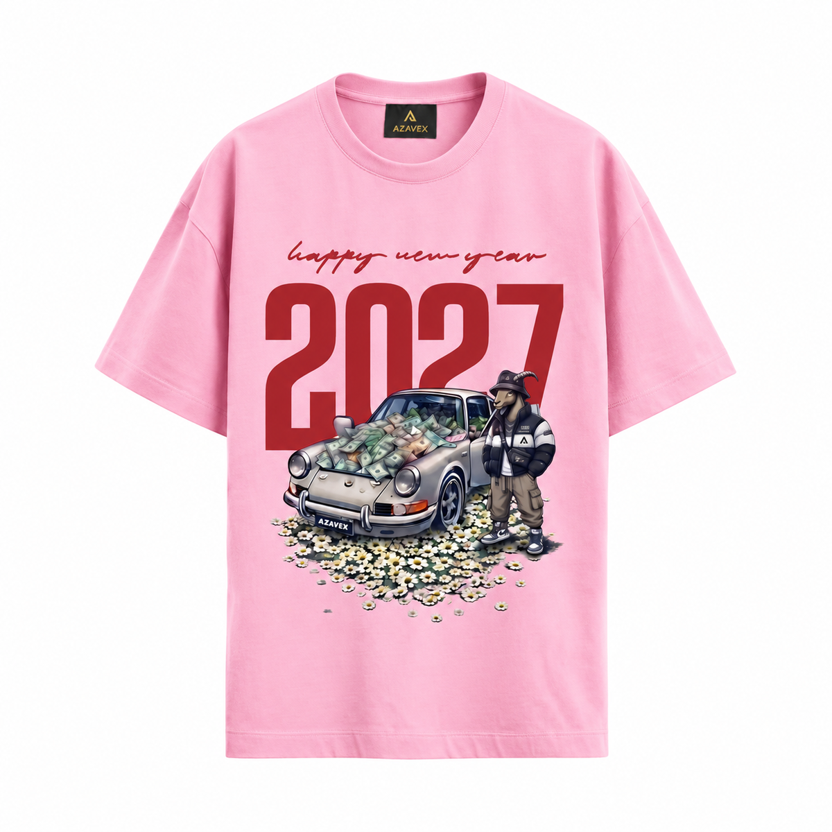 New Year 2027 Cruise Tee — pink — front view