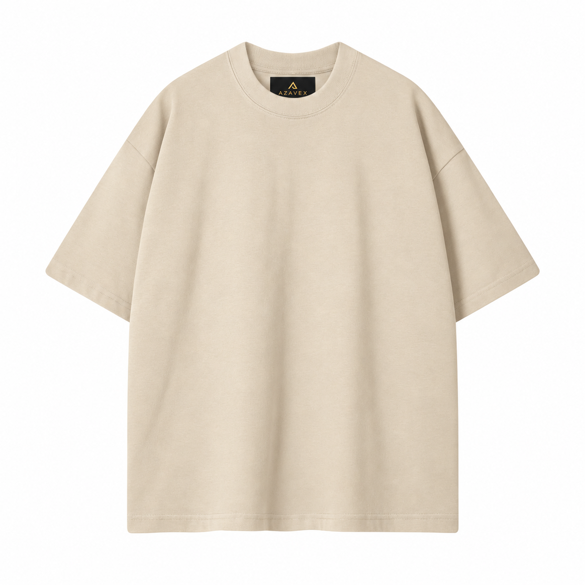 Black Everyday Cotton Tee — beige — front view