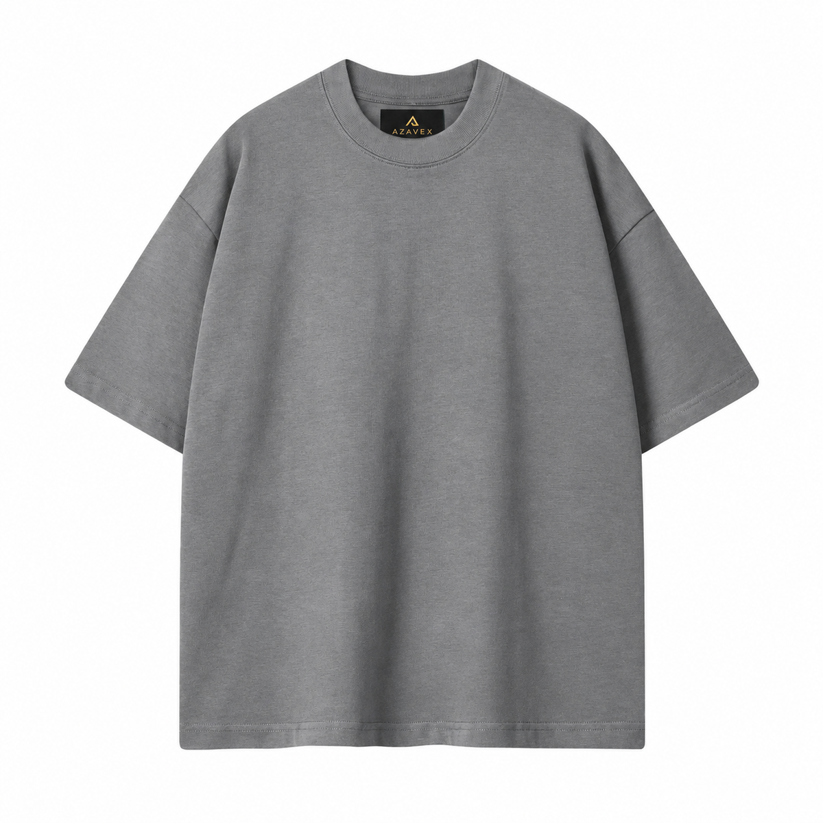 Black Everyday Cotton Tee — gray — front view