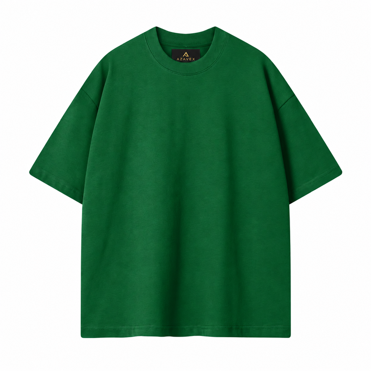 Black Everyday Cotton Tee — green — front view