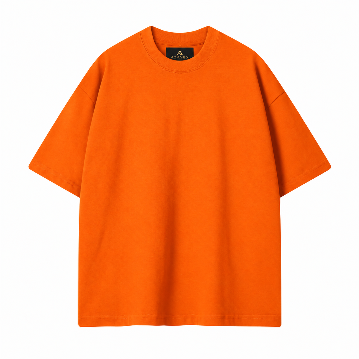 Black Everyday Cotton Tee — orange — front view