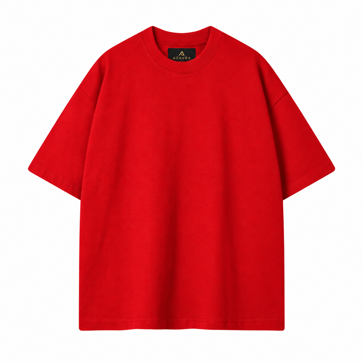 Black Everyday Cotton Tee — red — front view