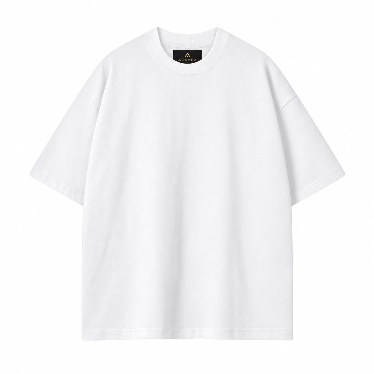 Black Everyday Cotton Tee — white — front view