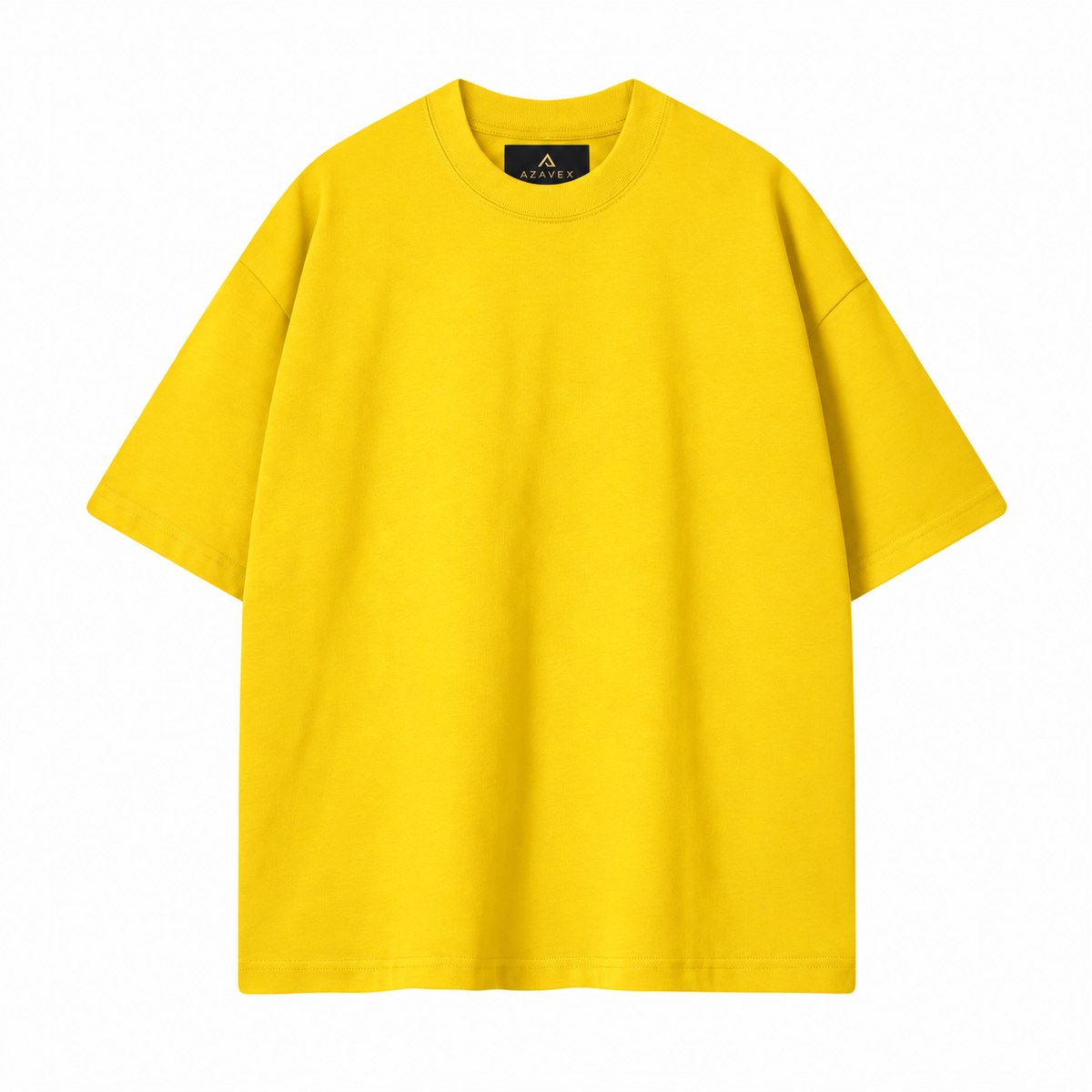 Black Everyday Cotton Tee — yellow — front view