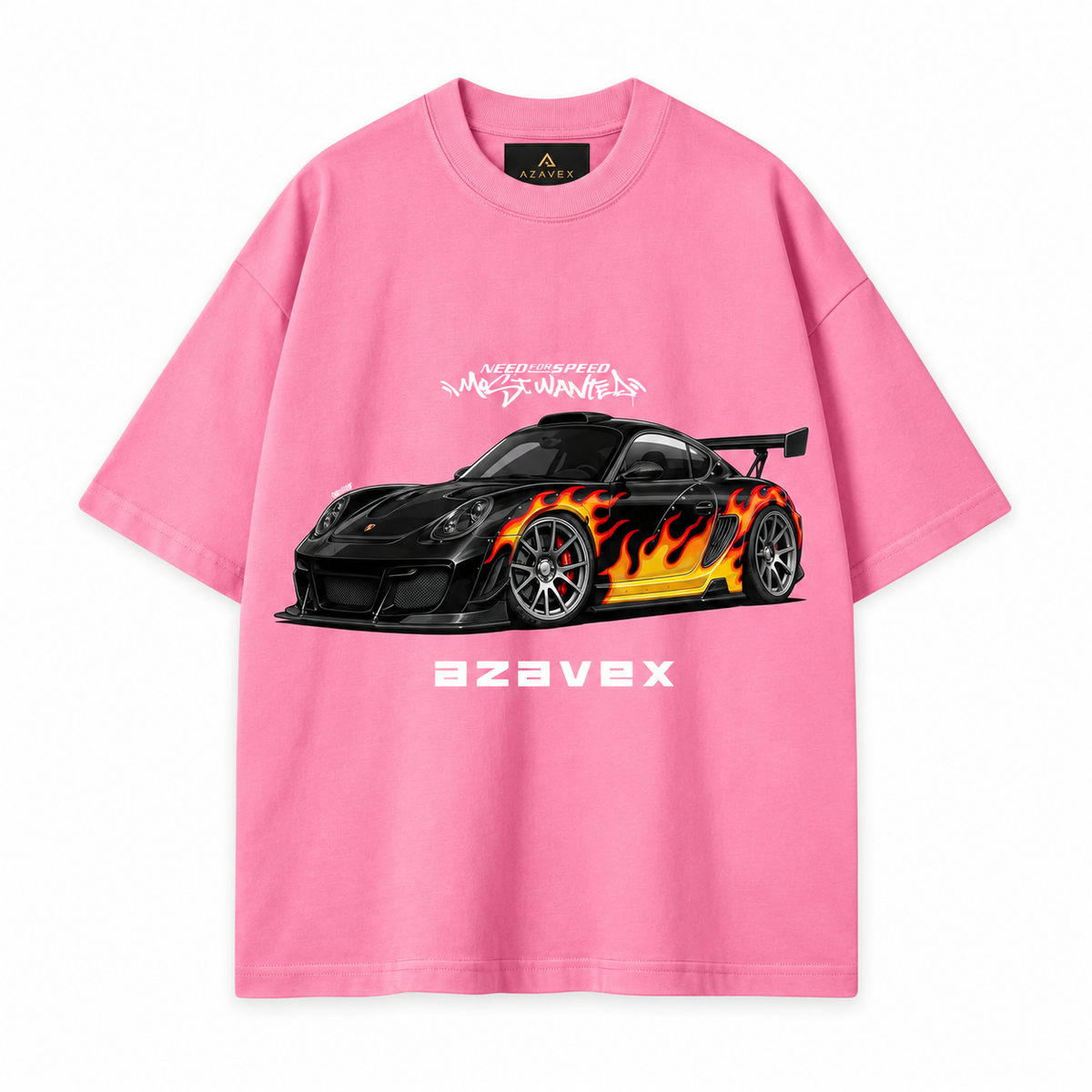 Flame Runner Motors Tee — pink — front view