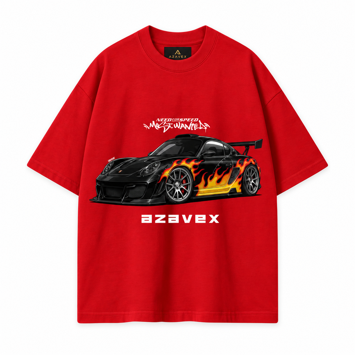Flame Runner Motors Tee — red — front view