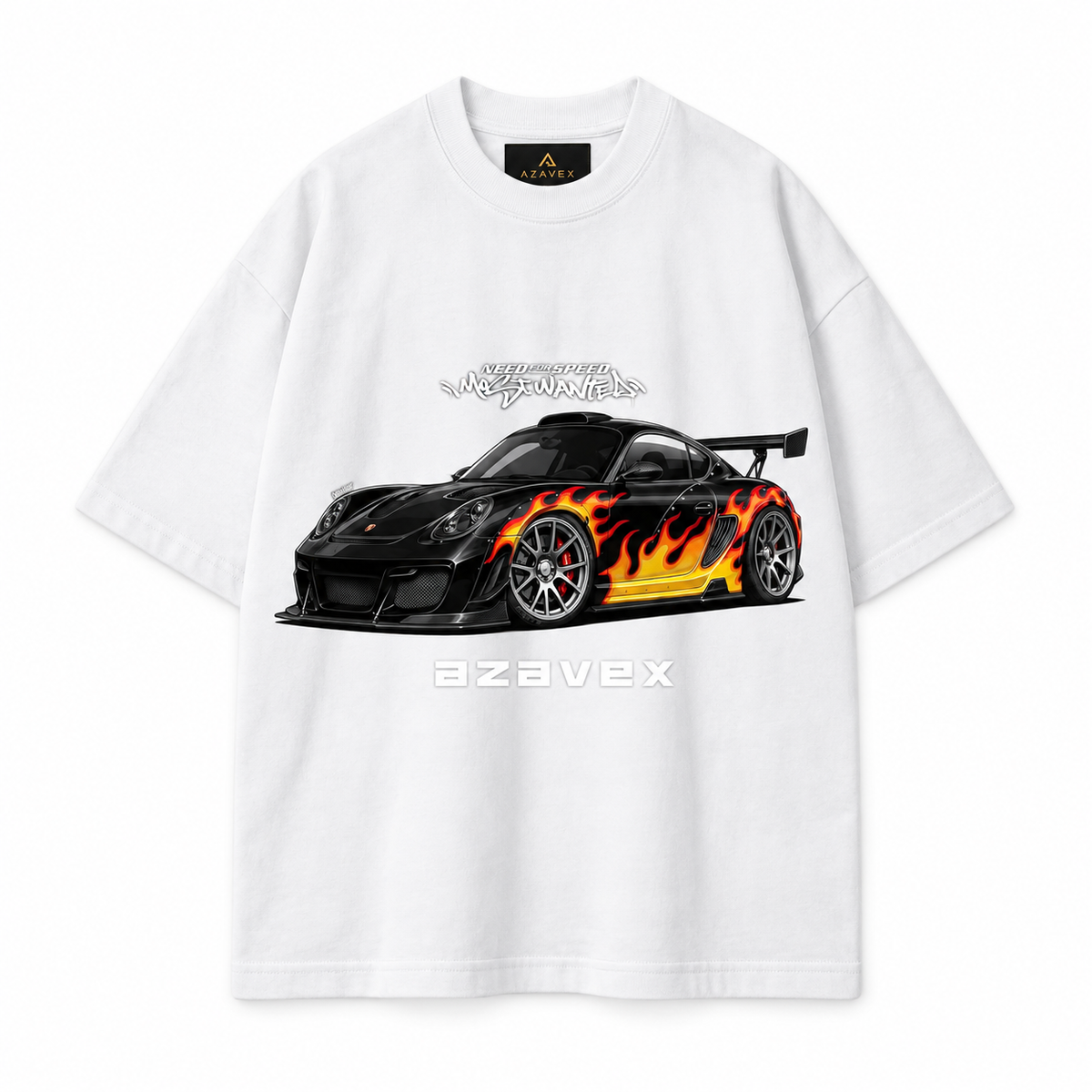 Flame Runner Motors Tee — white — front view