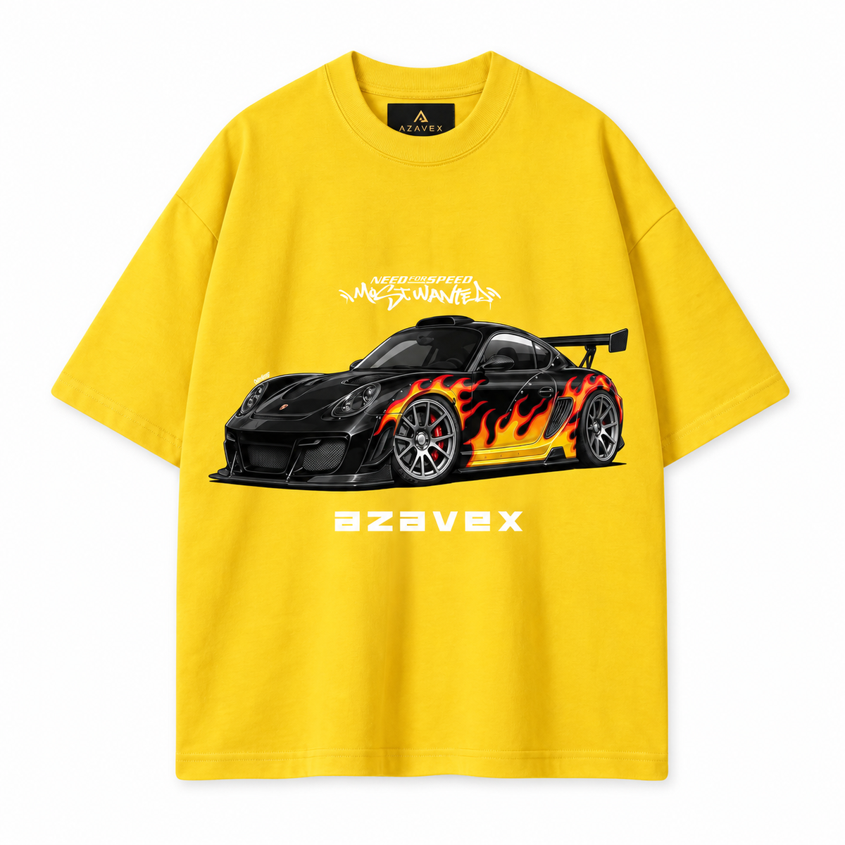Flame Runner Motors Tee — yellow — front view