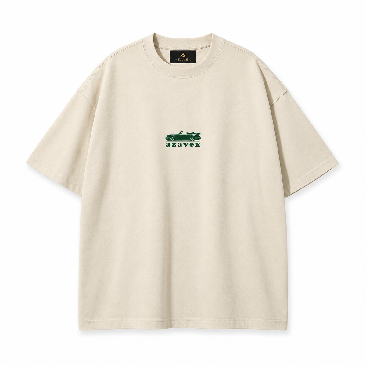 Hard Not to Look Motors Tee — beige — front view