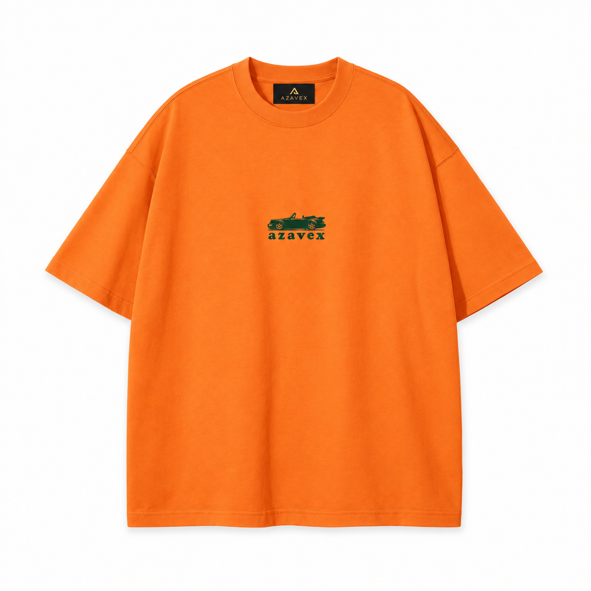 Hard Not to Look Motors Tee — orange — front view