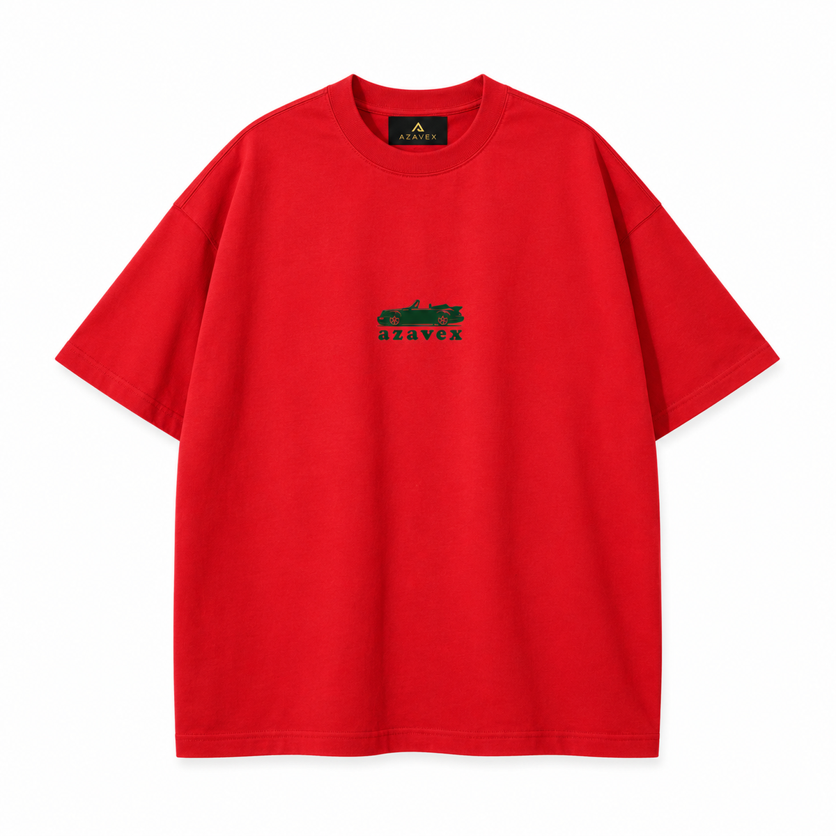 Hard Not to Look Motors Tee — red — front view