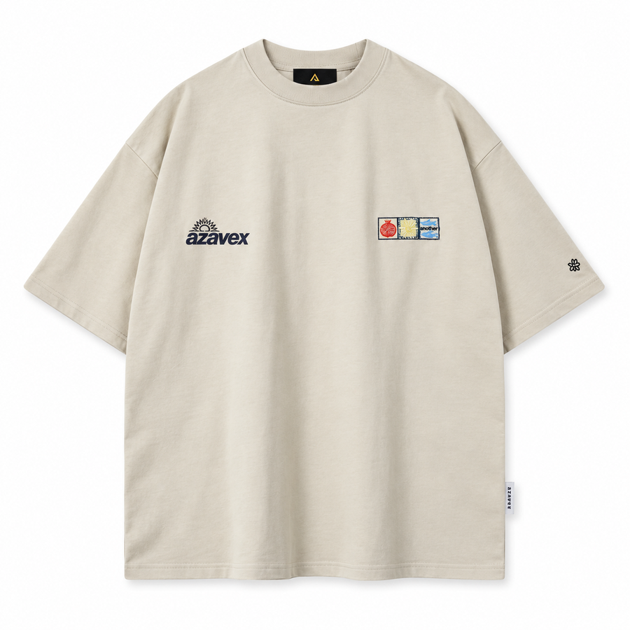 Four Seasons Art Panel Tee — beige — front view