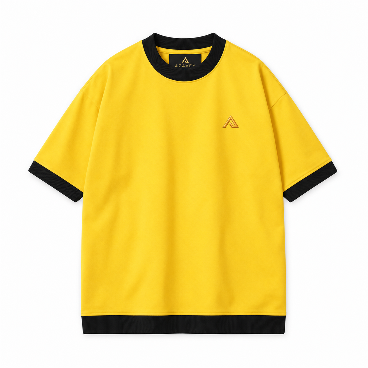 Contrast Trim Signature Tee — yellow — front view