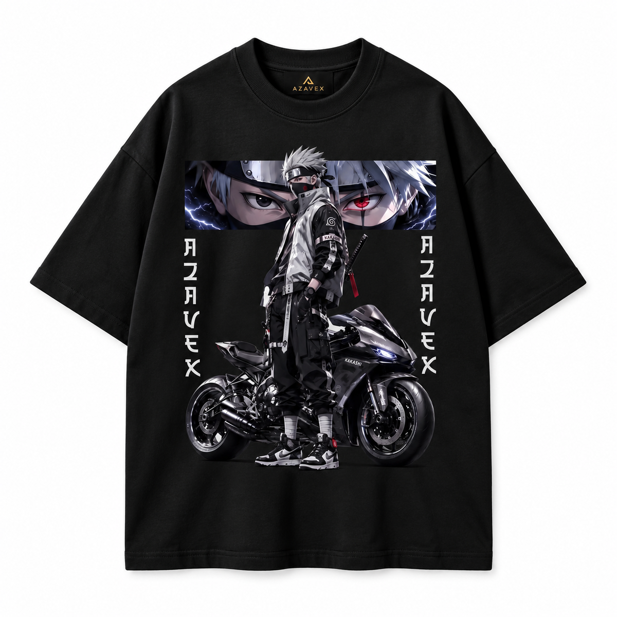 Midnight Rider Manga Tee — black — front view