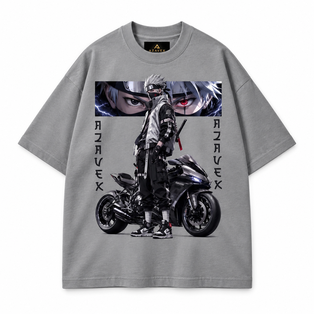 Midnight Rider Manga Tee — gray — front view