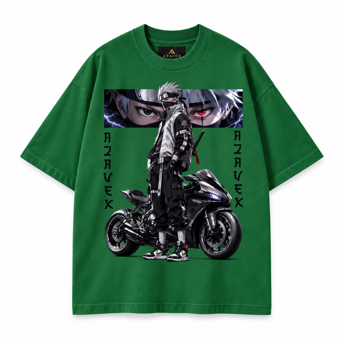 Midnight Rider Manga Tee — green — front view