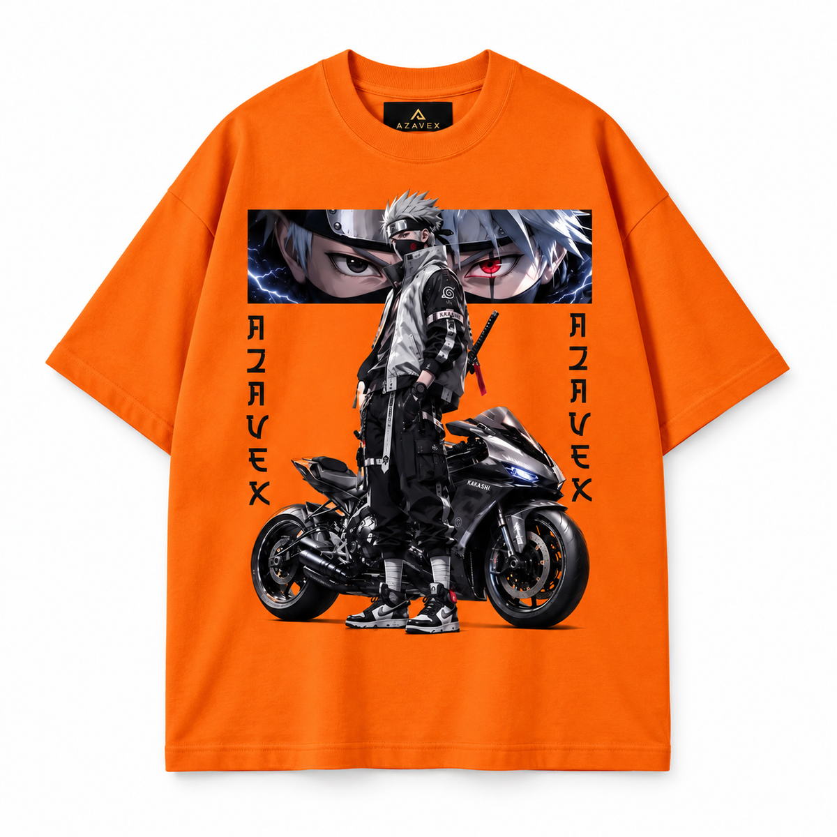 Midnight Rider Manga Tee — orange — front view