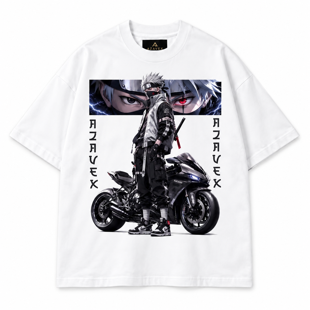 Midnight Rider Manga Tee — white — front view
