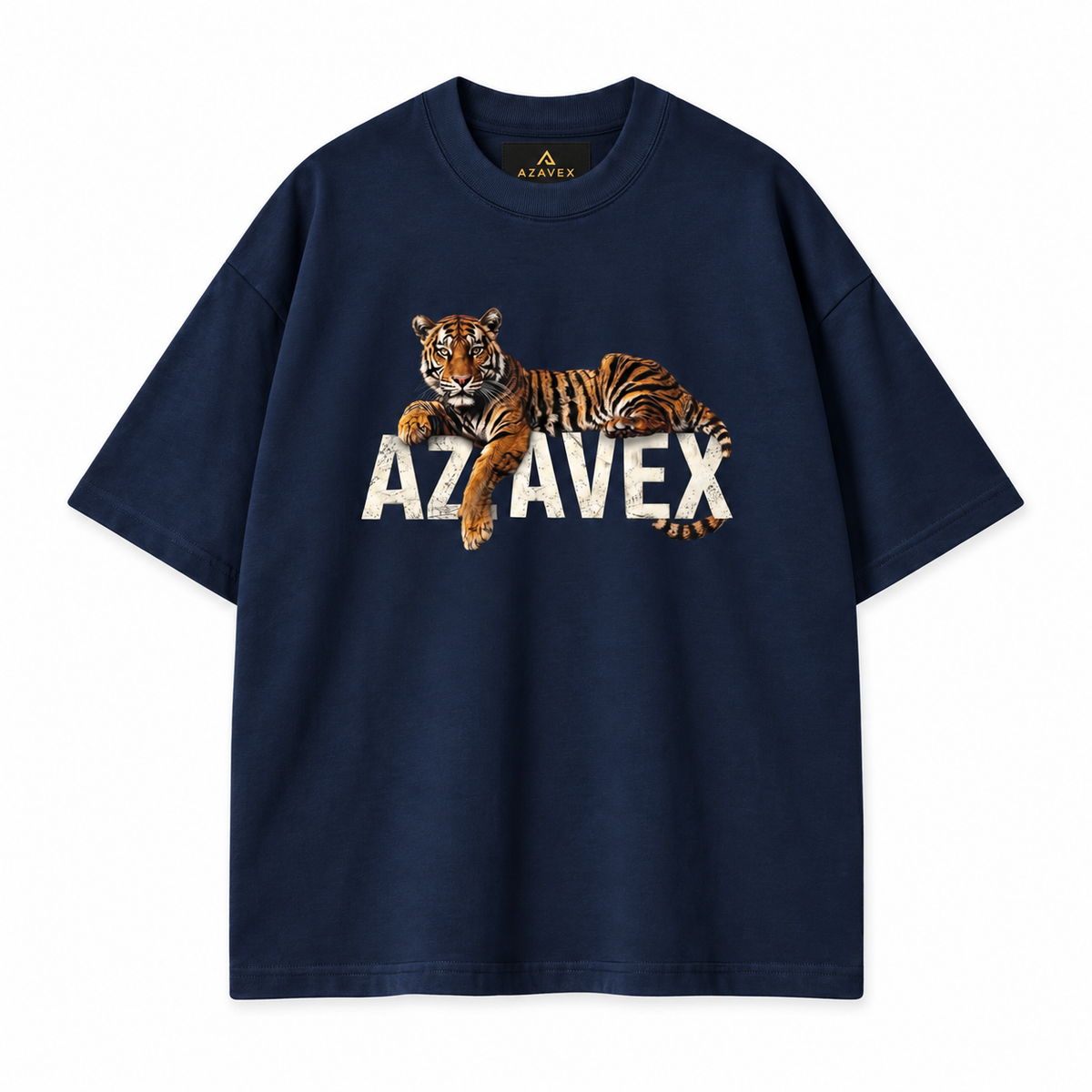No Limits Tiger Tee — navy — front view
