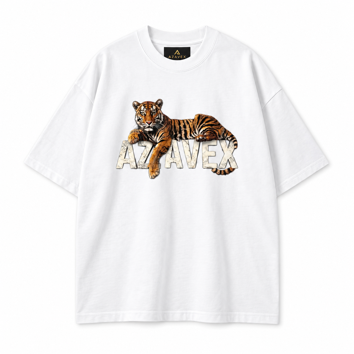 No Limits Tiger Tee — white — front view