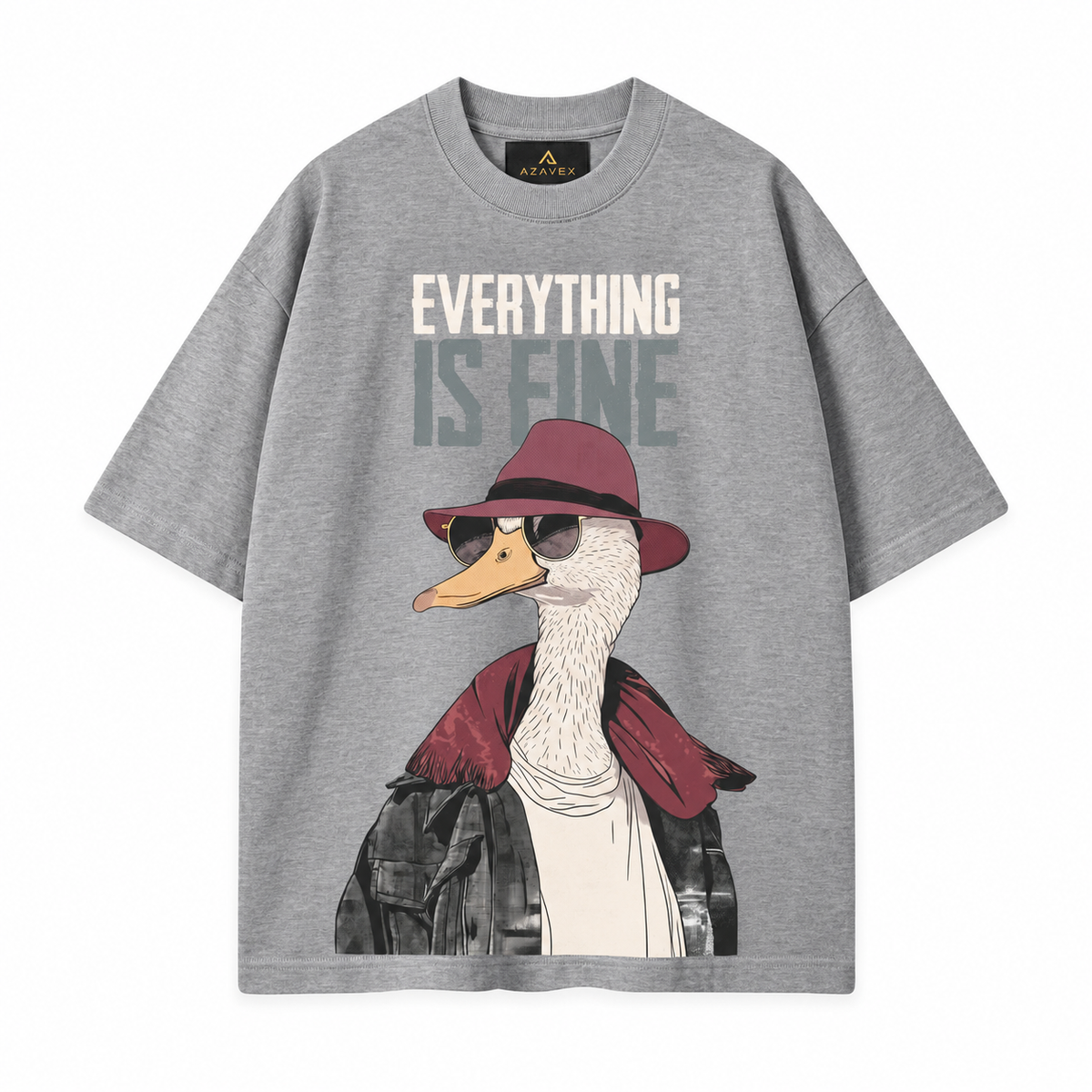 Stay Curious Duck Tee — gray — front view
