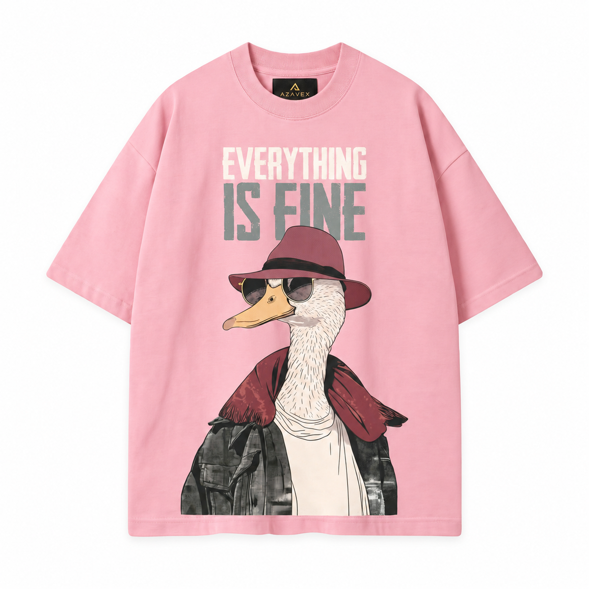 Stay Curious Duck Tee — pink — front view