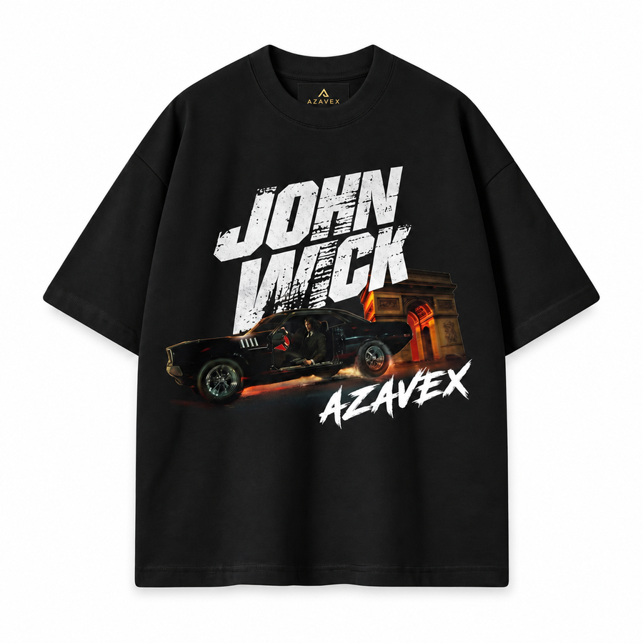 John Wick Night Drive Tee — black — front view