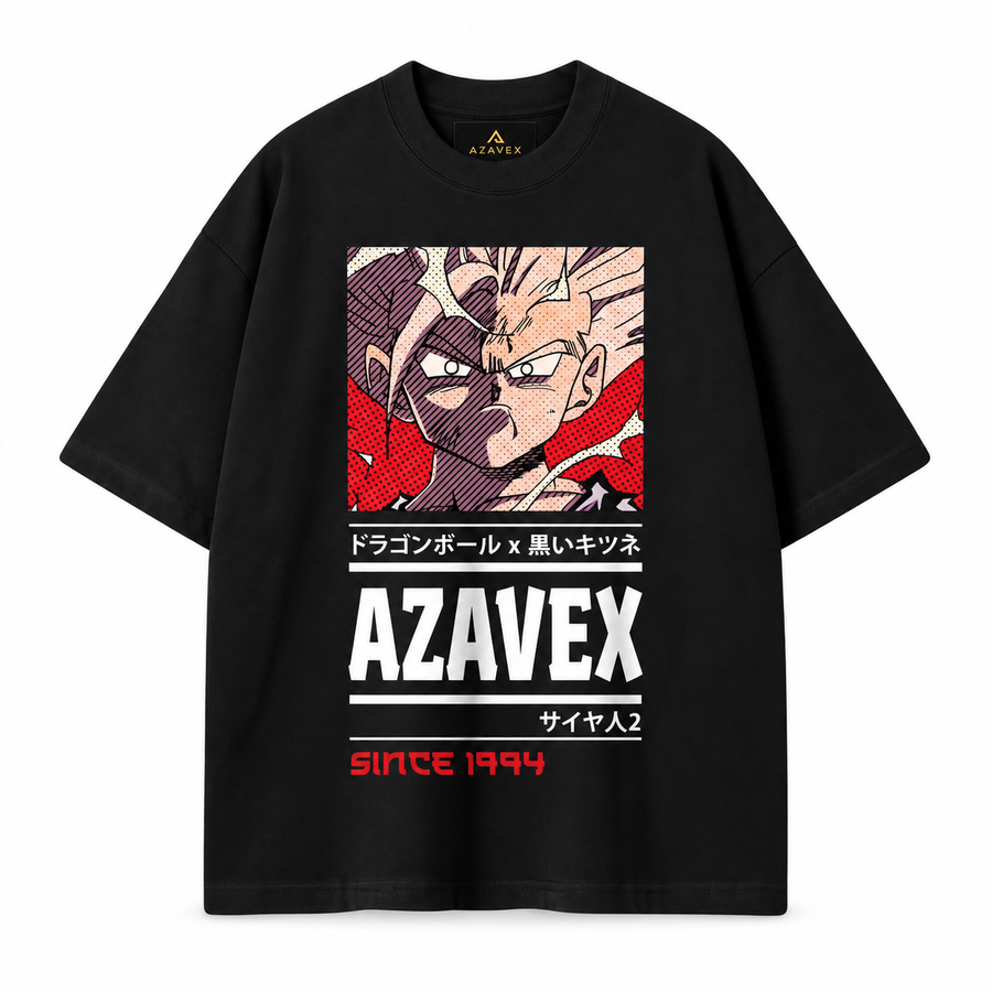 Saiyan Legacy Manga Tee — black — front view
