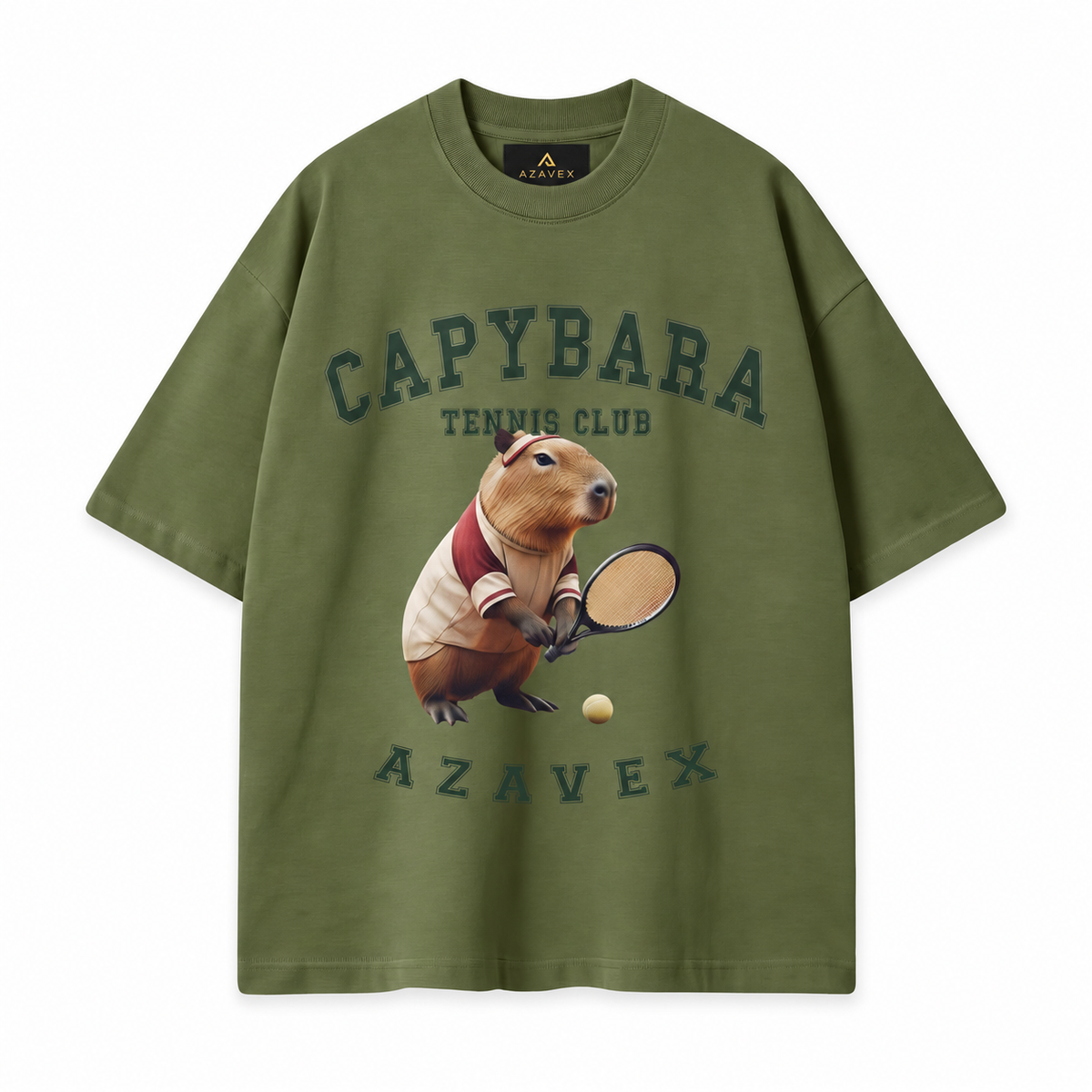 Capybara Tennis Club Tee — green — front view