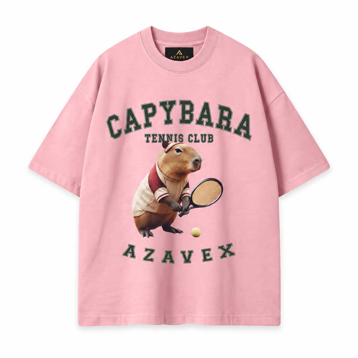 Capybara Tennis Club Tee — pink — front view