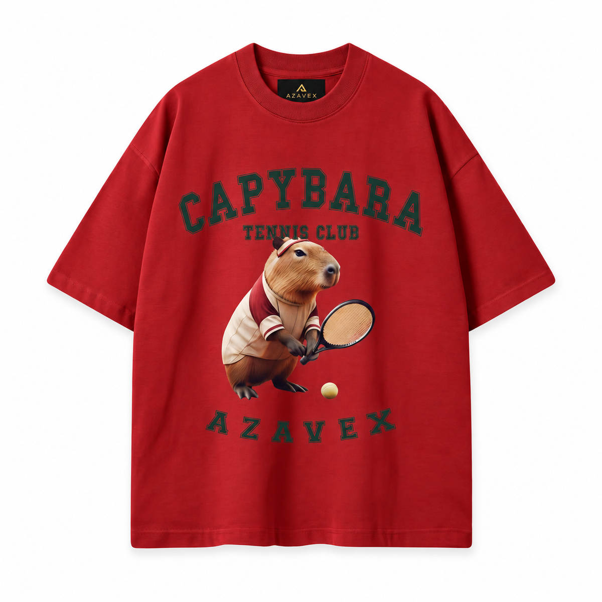 Capybara Tennis Club Tee — red — front view