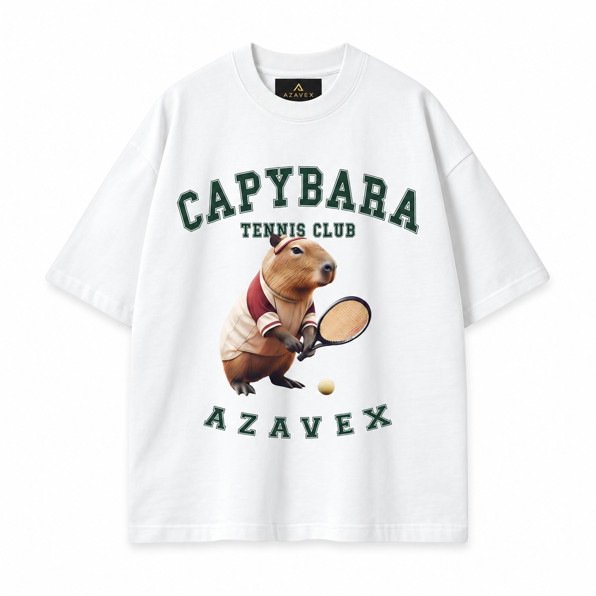 Capybara Tennis Club Tee — white — front view